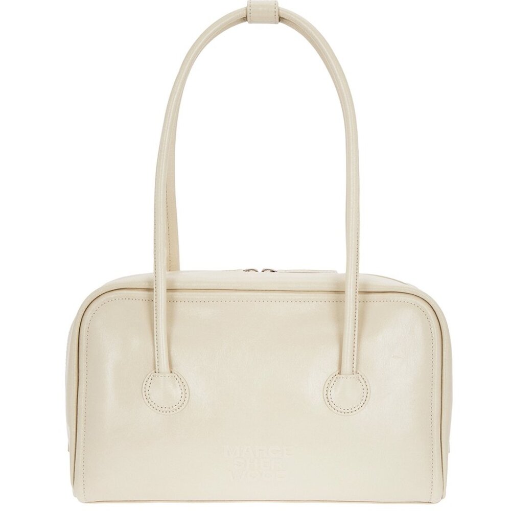Marge Sherwood Soft Boston Bag, Light Beige Crinke